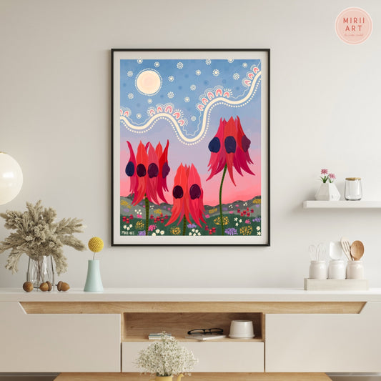 Sturt's Desert Pea at Dusk (Paper Print)