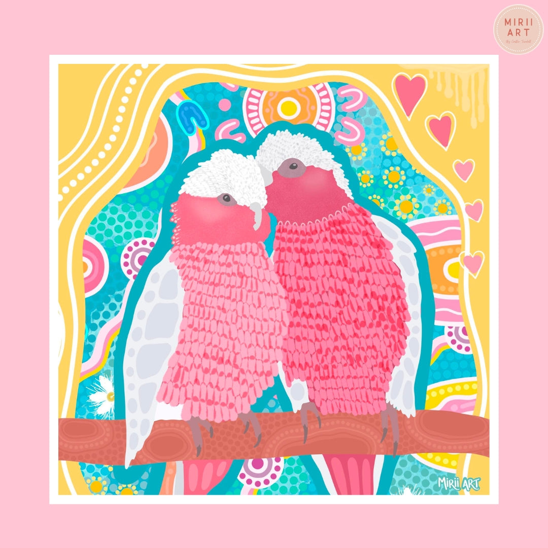 Two Little Lovebirds (Paper Print)