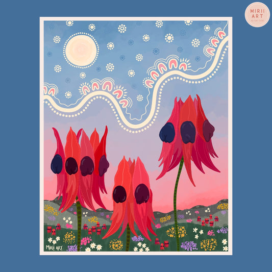 Sturt's Desert Pea at Dusk (Paper Print)